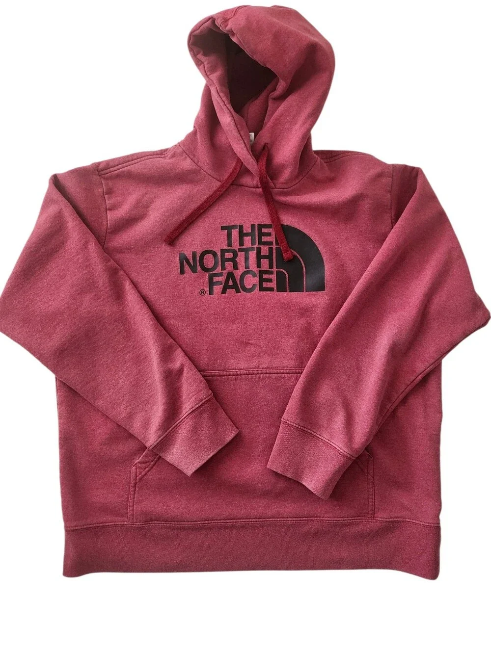 The North Face Half Dome Red Pullover Hoodie Black Logo Sz X-Large